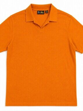 Como Sport XXL SILK Cotton Orange Polo Shirt Textured Knit